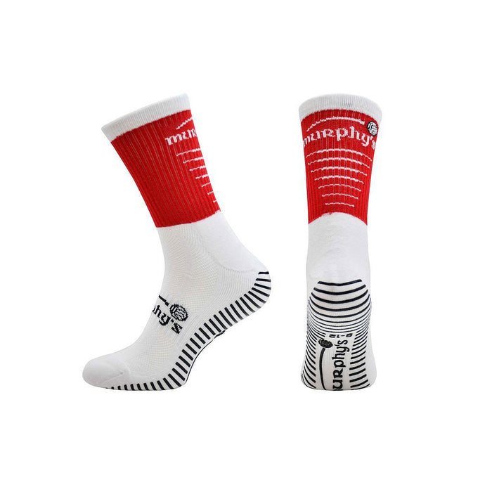 Murphy's Pro Mid Grip Socks Adult 6-8 Red/White 6-8 Red/White