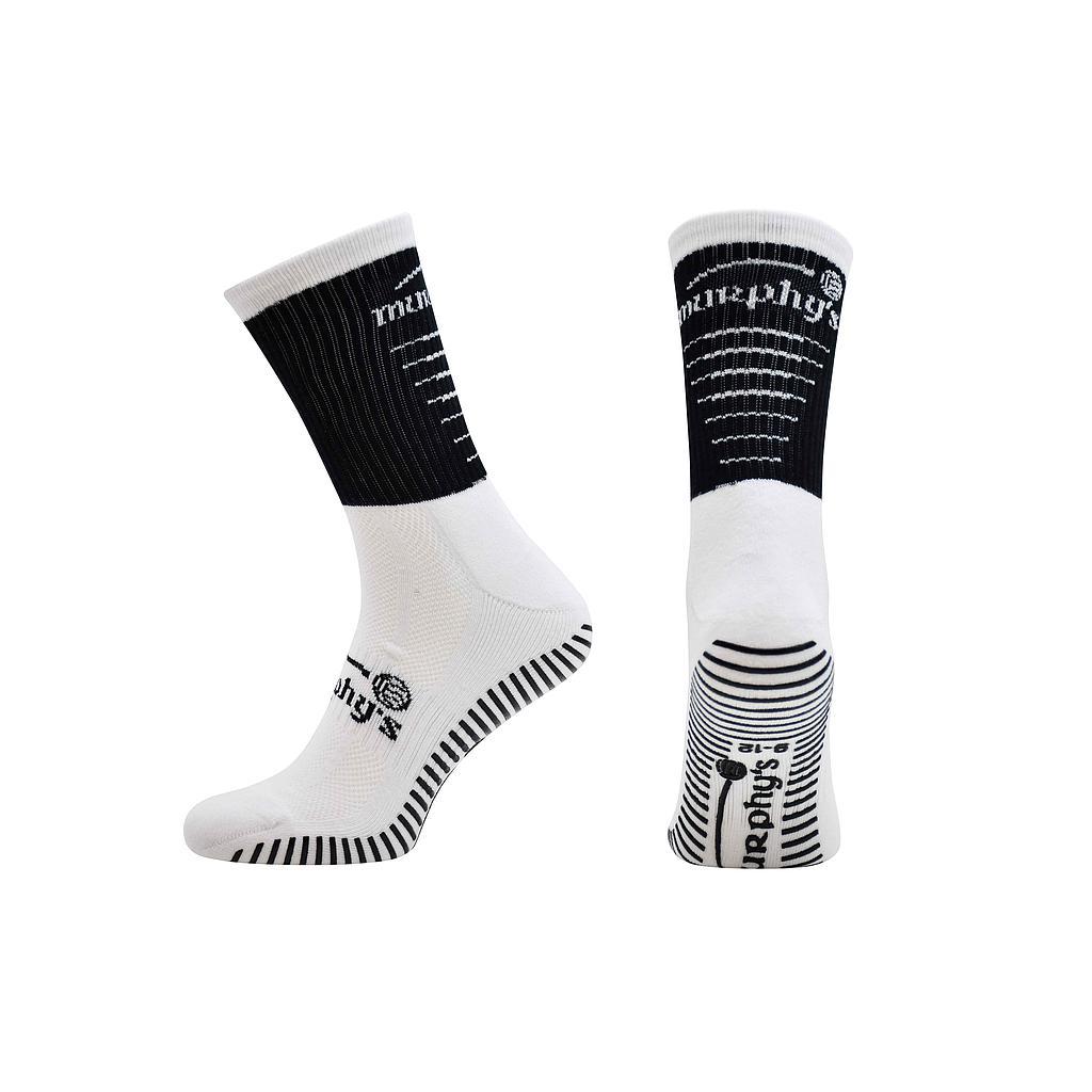 Murphy's Pro Mid Grip Socks Adult 9-12 Black/White 9-12 Black/White