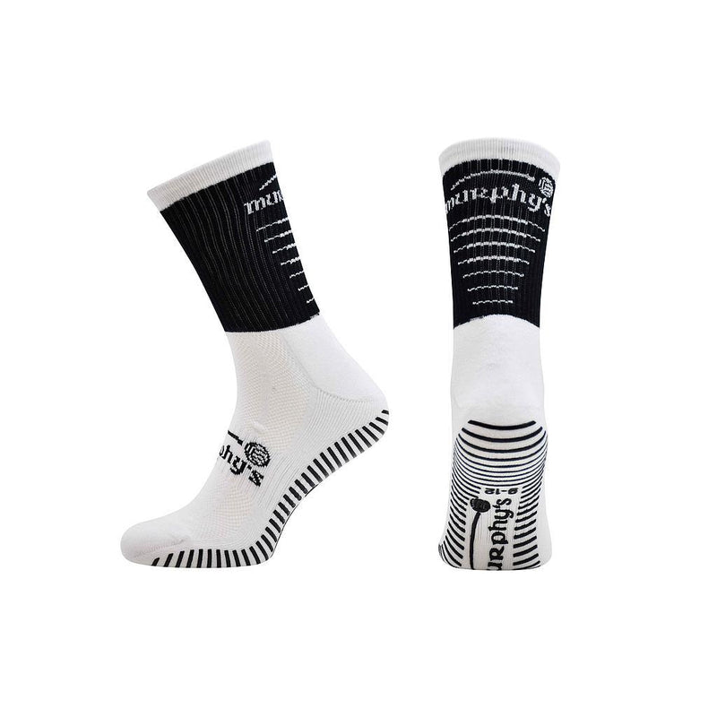 Murphy's Pro Mid Grip Socks Adult 9-12 Black/White 9-12 Black/White