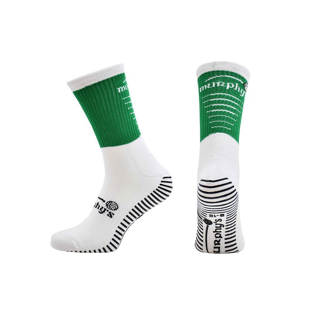 Murphy's Pro Mid Grip Socks Adult 9-12 Green/White 9-12 Green/White