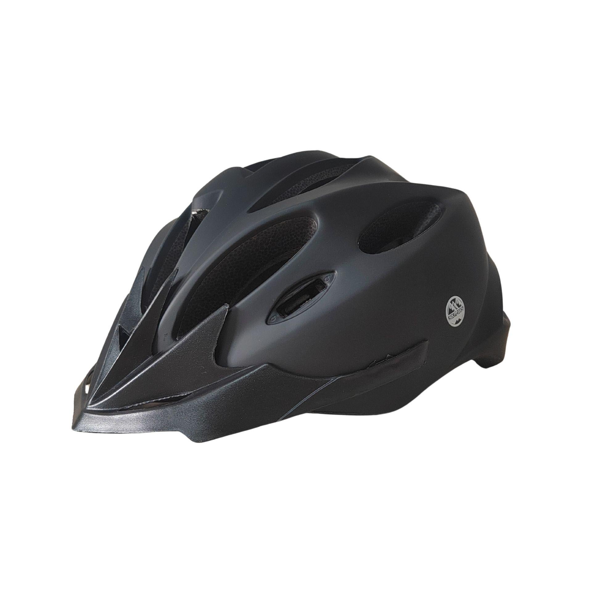 Six Peaks Adult Cycling Helmet Medium (55-58cm) Black Medium (55-58cm) Black
