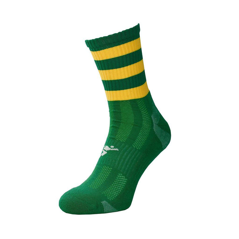 Precision Pro Hooped GAA Mid Socks Junior 3-6 Green/Gold 3-6 Green/Gold