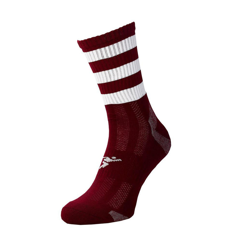 Precision Pro Hooped GAA Mid Socks 7-11 Maroon/White 7-11 Maroon/White