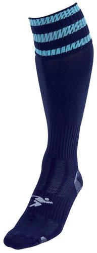 Precision 3 Stripe Pro Football Socks Junior J12-2 Navy/Sky J12-2 Navy/Sky