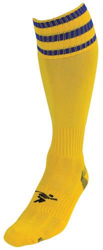 Precision 3 Stripe Pro Football Socks Junior J12-2 Yellow/Royal J12-2 Yellow/Royal