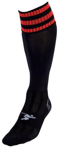 Precision 3 Stripe Pro Football Socks Junior 3-6 Black/Red 3-6 Black/Red