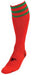 Precision 3 Stripe Pro Football Socks Junior 3-6 Red/Green 3-6 Red/Green