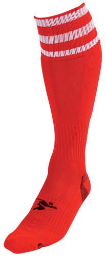 Precision 3 Stripe Pro Football Socks Junior 3-6 Red/White 3-6 Red/White