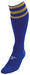 Precision 3 Stripe Pro Football Socks Adult 7-11 Royal/Gold 7-11 Royal/Gold