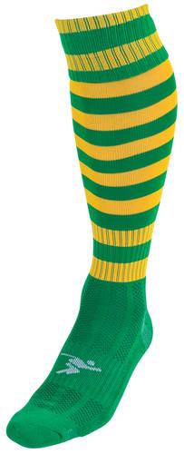 Precision Hooped Pro Football Socks Junior J12-2 Green/Gold J12-2 Green/Gold