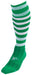 Precision Hooped Pro Football Socks Junior J12-2 Green/White J12-2 Green/White
