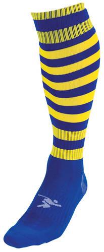 Precision Hooped Pro Football Socks Junior J12-2 Royal/Yellow J12-2 Royal/Yellow