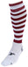 Precision Hooped Pro Football Socks Junior J12-2 White/Maroon J12-2 White/Maroon