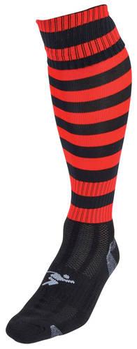 Precision Hooped Pro Football Socks Junior 3-6 Black/Red 3-6 Black/Red