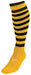 Precision Hooped Pro Football Socks Junior 3-6 Gold/Black 3-6 Gold/Black