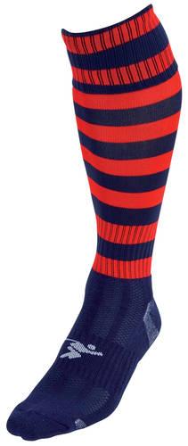 Precision Hooped Pro Football Socks Junior 3-6 Navy/Red 3-6 Navy/Red