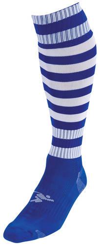 Precision Hooped Pro Football Socks Junior 3-6 Royal/White 3-6 Royal/White