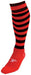 Precision Hooped Pro Football Socks Junior 3-6 Red/Black 3-6 Red/Black
