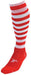 Precision Hooped Pro Football Socks Junior 3-6 Red/White 3-6 Red/White