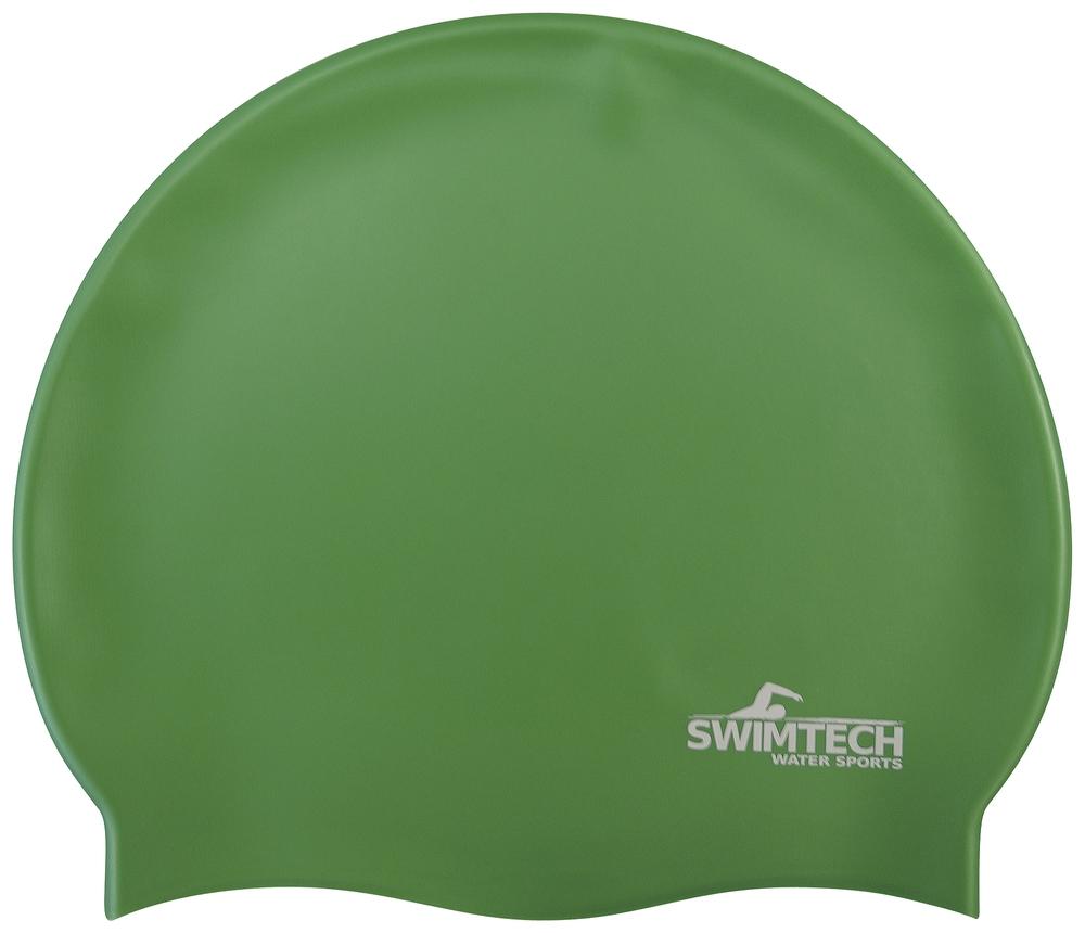 SwimTech Silicone Swim Cap Green Green