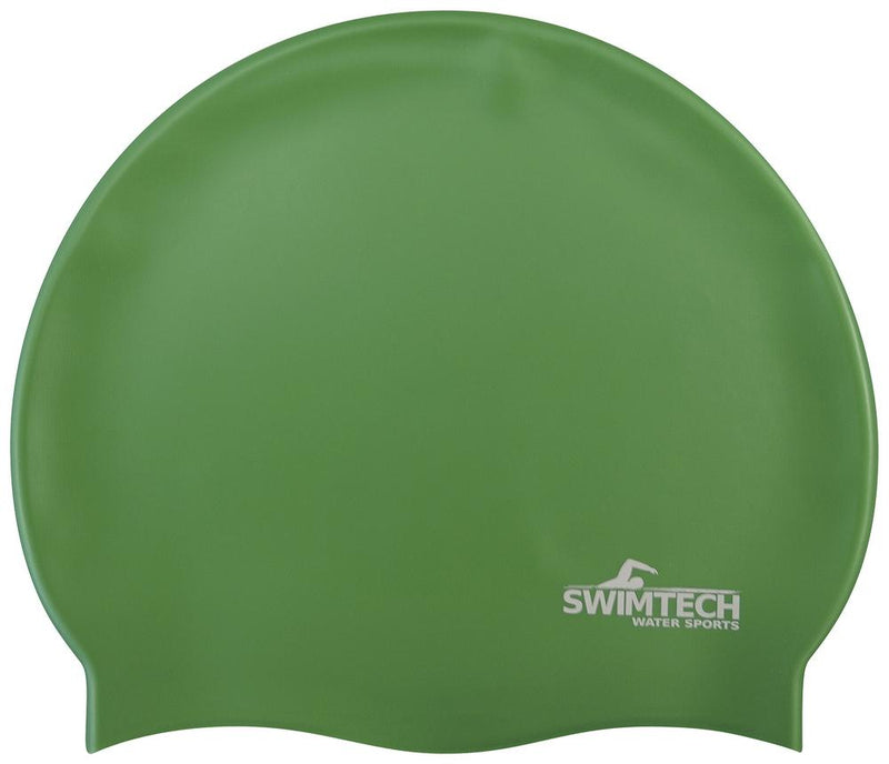 SwimTech Silicone Swim Cap Green Green