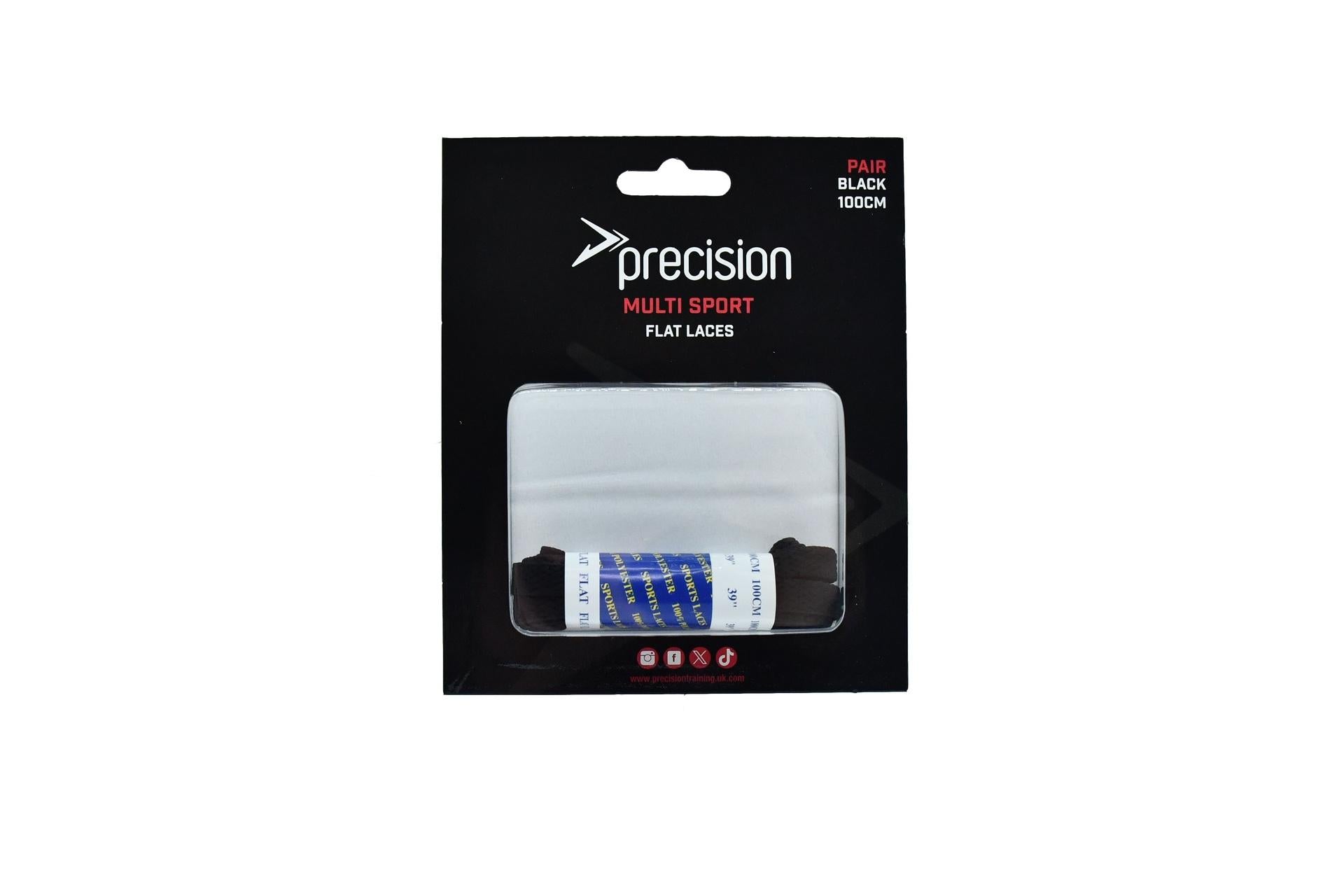 Precision Flat Laces (Single) 100cm Black 100cm Black