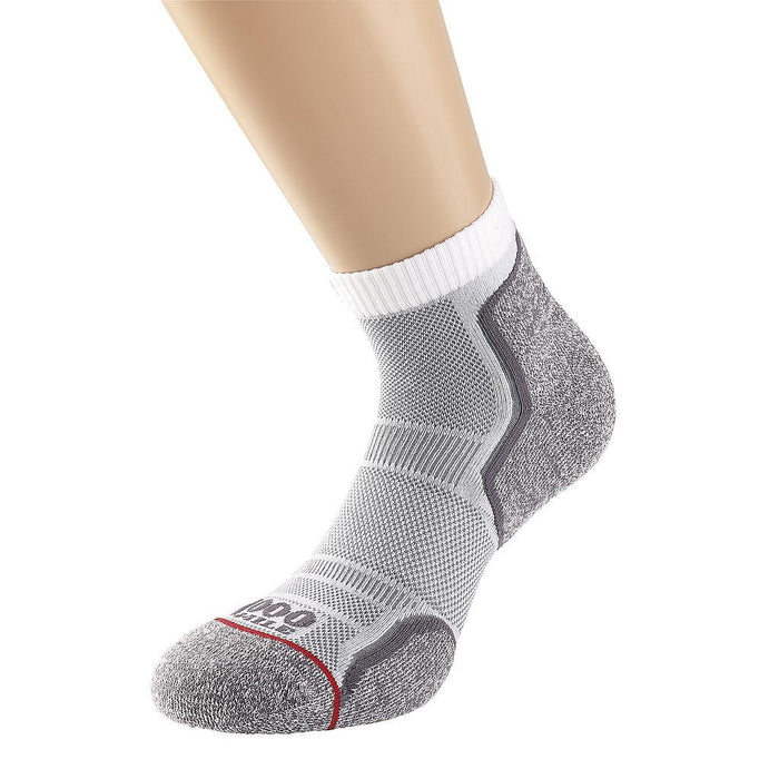 1000 Mile Run Anklet Sock Ladies Medium White/Grey Medium White/Grey