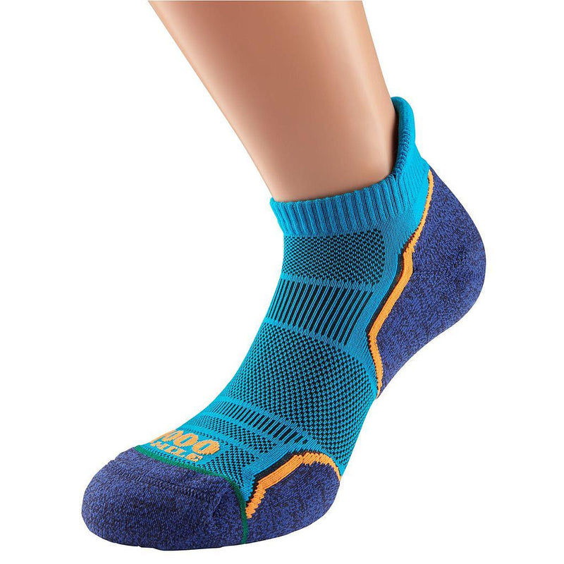 1000 Mile Run Socklet Mens (Twin Pack) XLarge Kingfisher/Navy XLarge Kingfisher/Navy