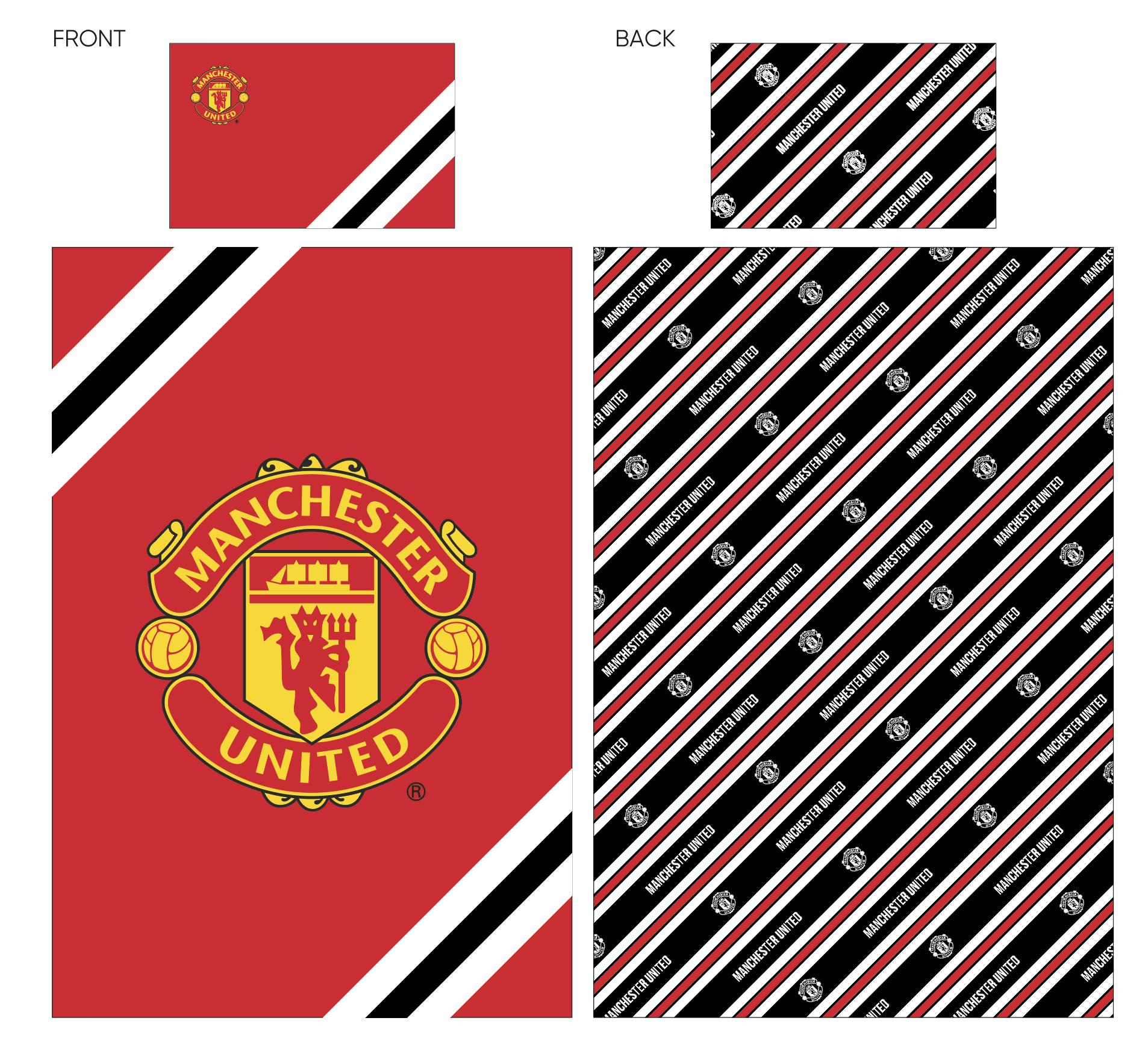 Team Merchandise Core Stripe Single Duvet Set Man United Man United