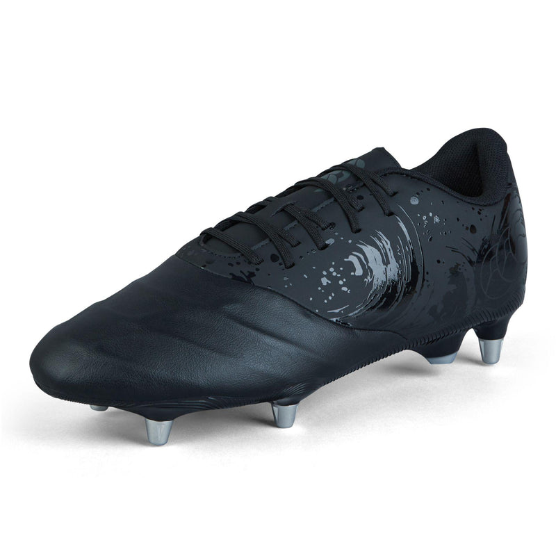 Canterbury Men's Phoenix Genesis Team Soft Ground Rugby Boot Adults Black Silver Metallic