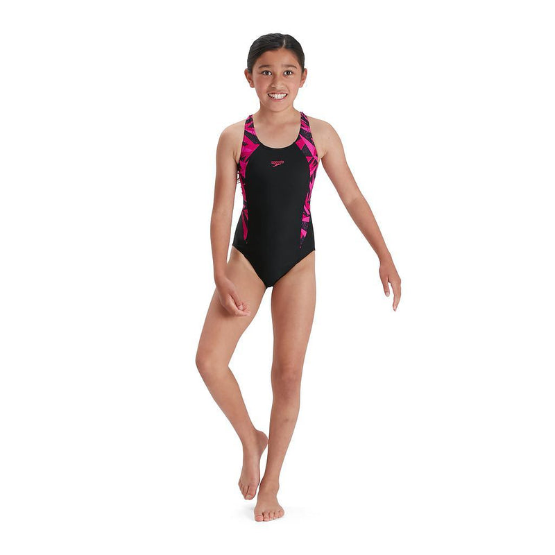 Speedo HyperBoom Splice Muscleback Junior Swimsuit 5-6 Years / 24" Black/Blue 5-6 Years / 24" Black/Blue