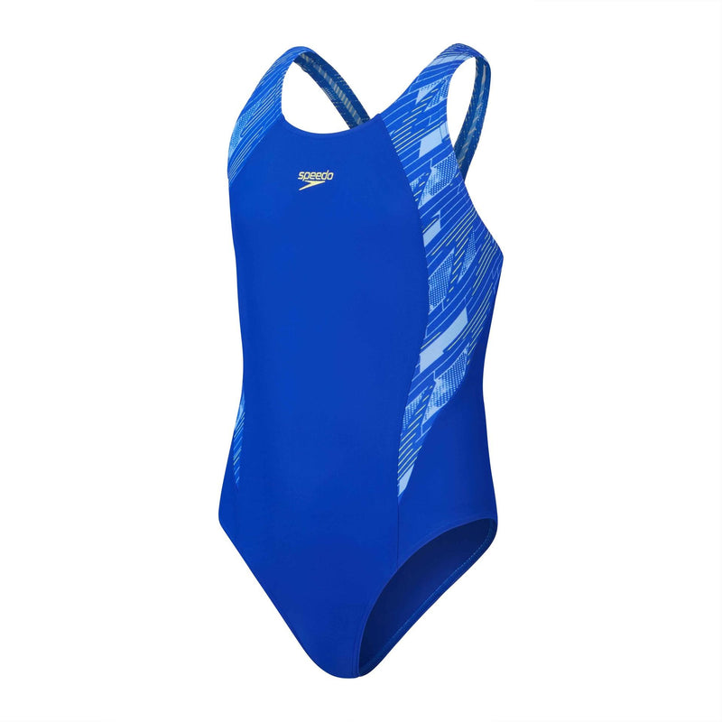Speedo Hyperboom Splice Muscleback Teen Swimsuit 13-14 Years / 32" Blue/Blue 13-14 Years / 32" Blue/Blue