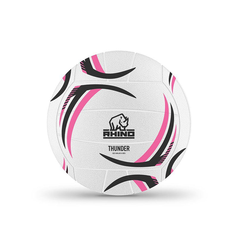 Rhino Thunder Moulded Netball 4 White/Pink/Grey 4 White/Pink/Grey