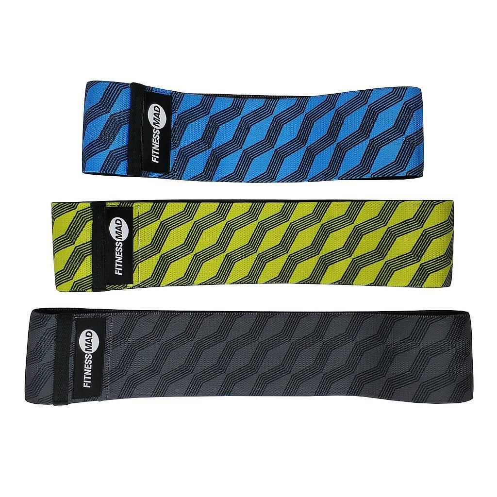 Fitness Mad Squat Bands, Non Slip Bands, Sold Individually or Set of 3, Resistance Band, Booty Bands for Women & Men, Exercise Bands for Home Workouts (Set