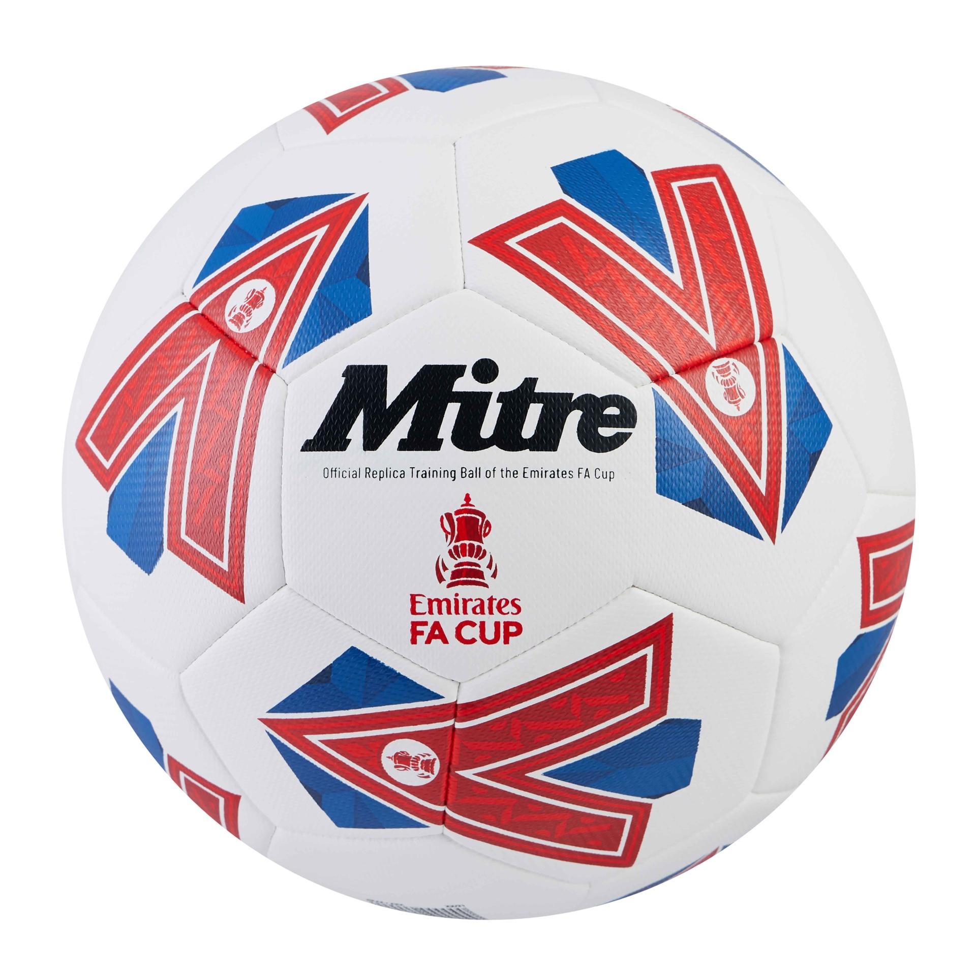 Mitre FA Cup Football 23/24 4 White/Blue/Red 4 White/Blue/Red