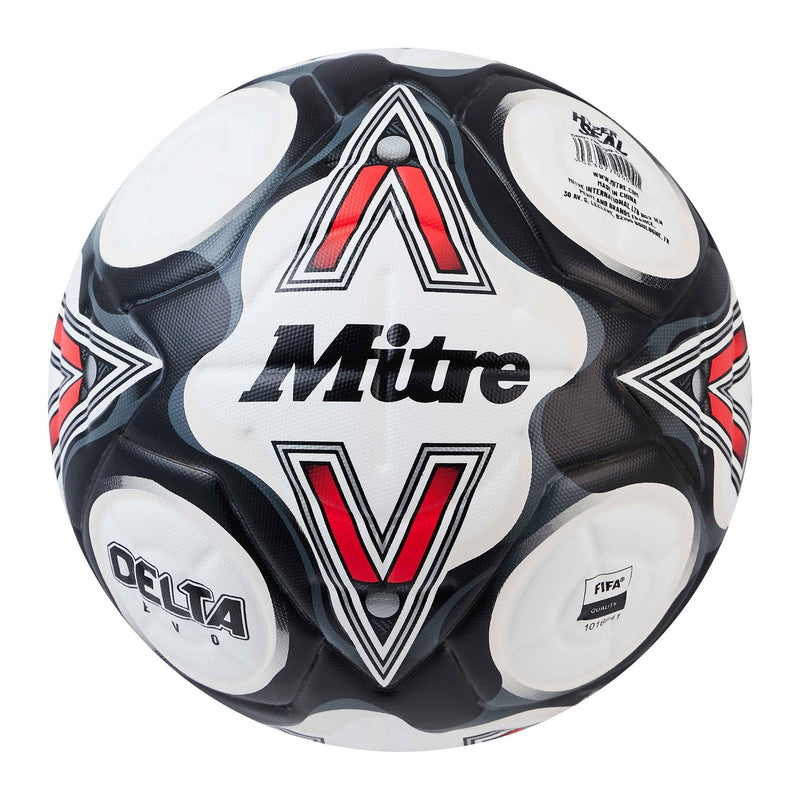 Mitre Delta Evo Football 5 White/Black/Red 5 White/Black/Red