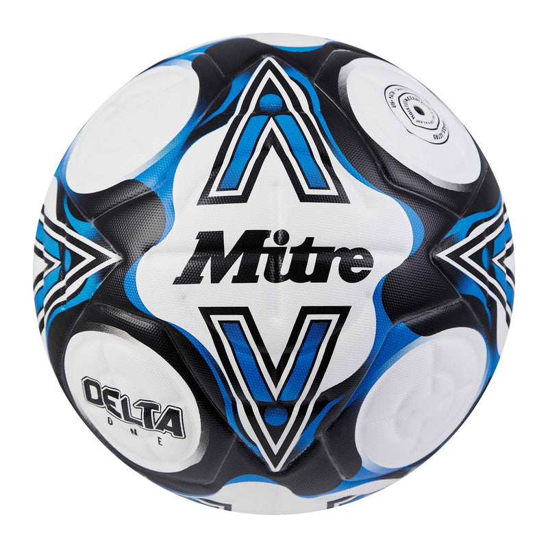 Mitre Delta One Football 4 White/Black/Blue 4 White/Black/Blue