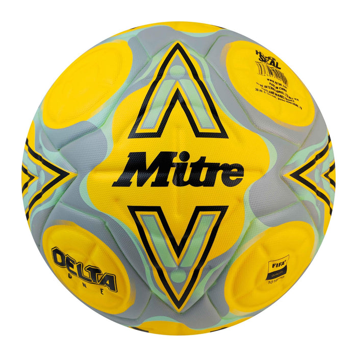 Mitre Delta One Football 5 Yellow/Black/Grey 5 Yellow/Black/Grey