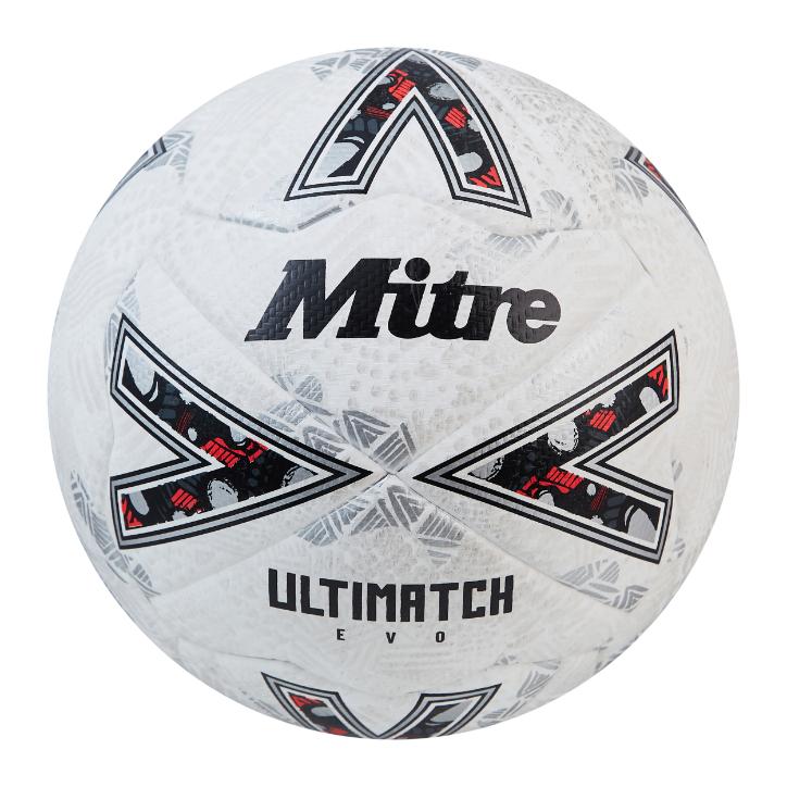 Mitre Ultimatch Evo Football 4 White/Off-White/Silver 4 White/Off-White/Silver