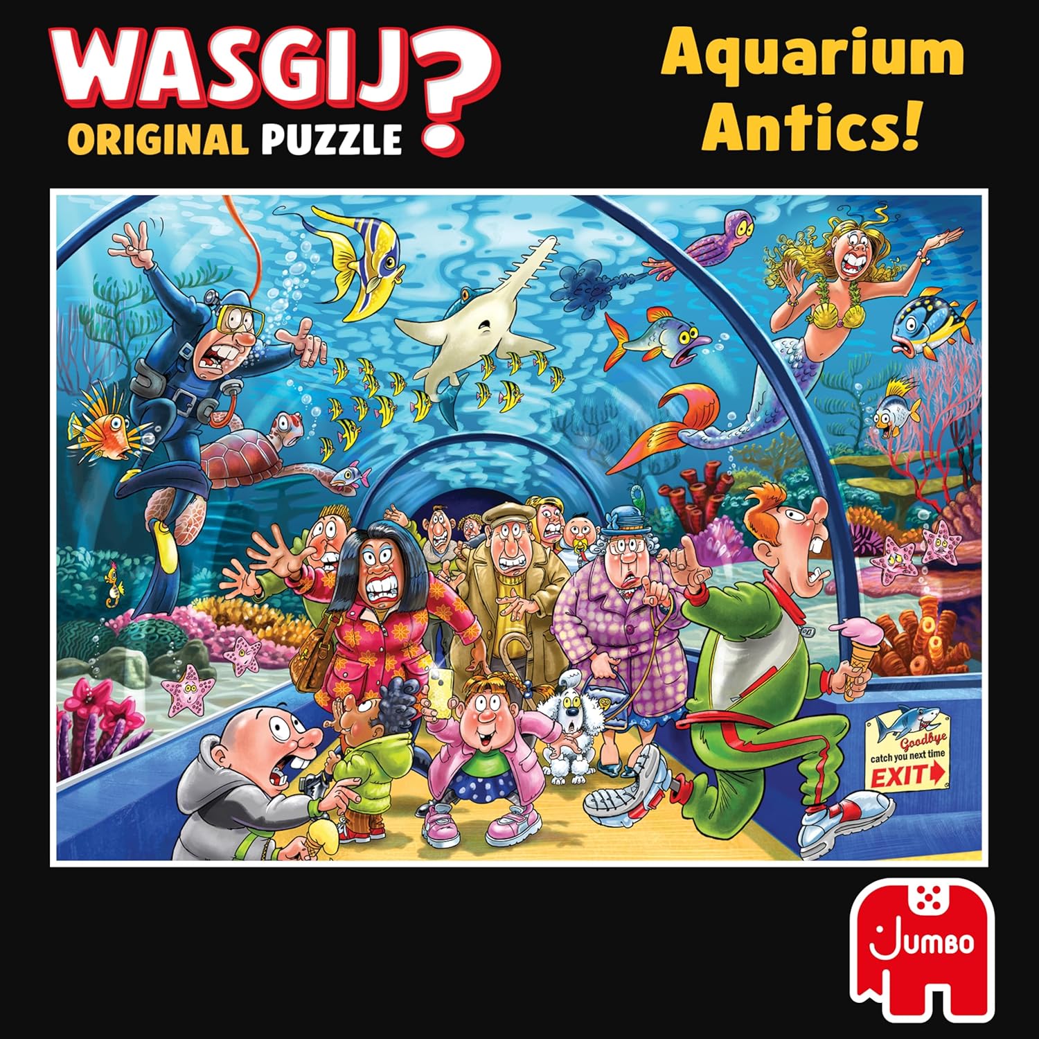 Wasgij Original 43, Aquarium Antics - Unique 1000 Piece Jigsaw Puzzle for Adults - Colourful, Puzzling, Challenging & Brainteasing Adult Jigsaws - 100% Recycled Cardboard 1000Pc Puzzles - Jumbo