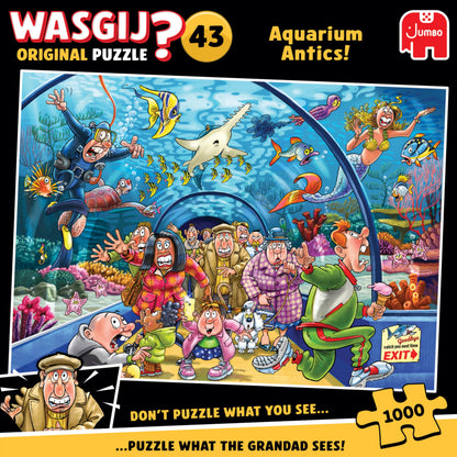 Wasgij Original 43, Aquarium Antics - Unique 1000 Piece Jigsaw Puzzle for Adults - Colourful, Puzzling, Challenging & Brainteasing Adult Jigsaws - 100% Recycled Cardboard 1000Pc Puzzles - Jumbo