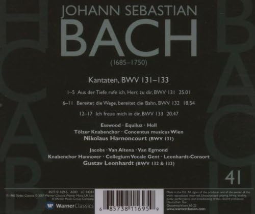 Cantate Sacre Vol. 41 Bwv 131-133
