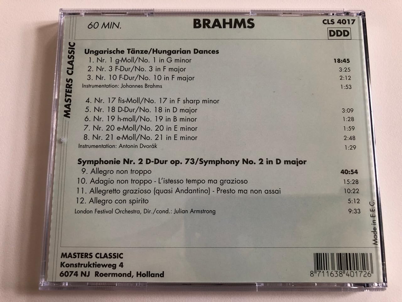 Hungarian Dances / Symphony No. 2 In D Major