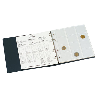 Leuchtturm - Numis Coin Album, with 5 Pocket Sheets, Blue