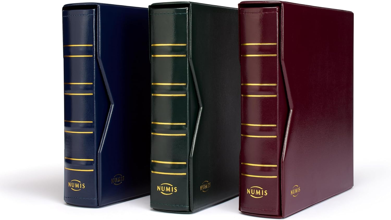 Numis Coin Album, Classic Design with Slipcase Incl. 5 Different Pockets, Green