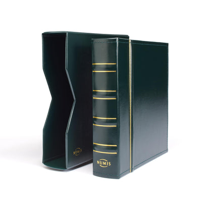 Numis Coin Album, Classic Design with Slipcase Incl. 5 Different Pockets, Green