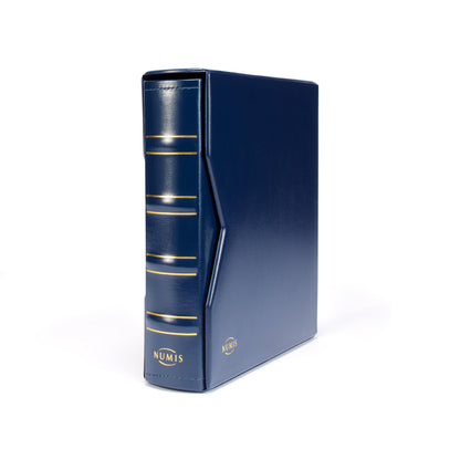Numis Coin Album, Classic Design with Slipcase Incl. 5 Different Pockets, Blue
