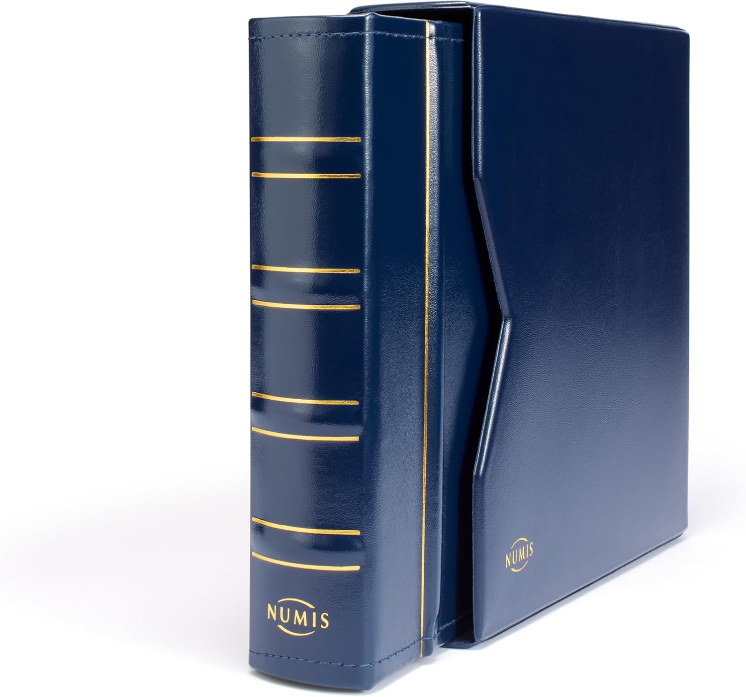 Numis Coin Album, Classic Design with Slipcase Incl. 5 Different Pockets, Blue