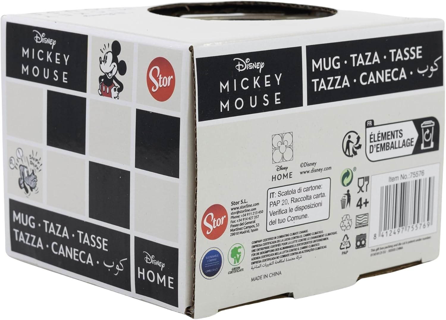 Stor Mickey Mouse Globe Keramiktasse, 380 ml