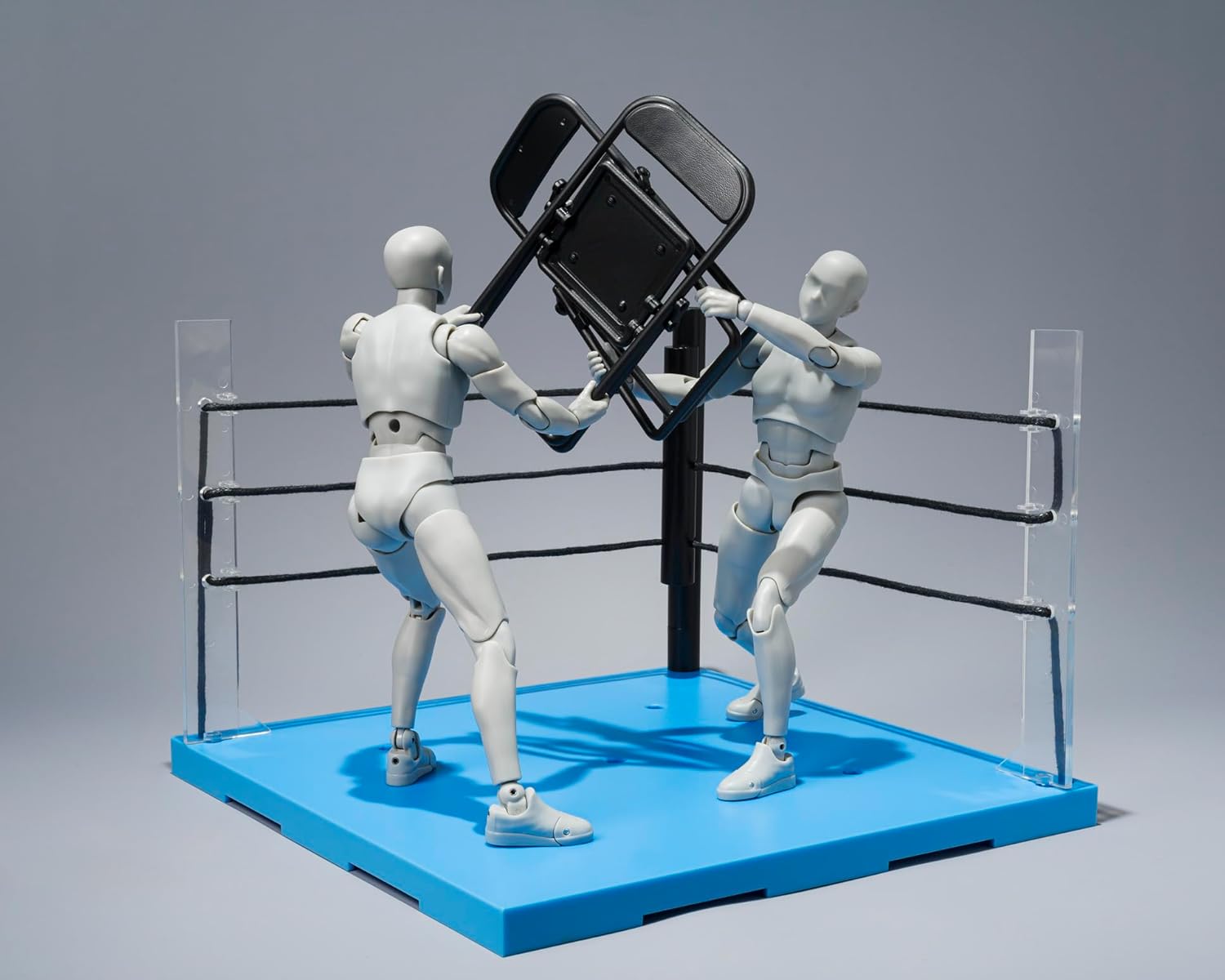TAMASHII NATIONS - Act Ring Corner (Neutral) & Folding Chair Set for S.H.Figuarts, Bandai Spirits Tamashii Stage